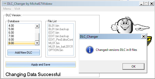 DLC Changer 1.0.1 для PES 2013